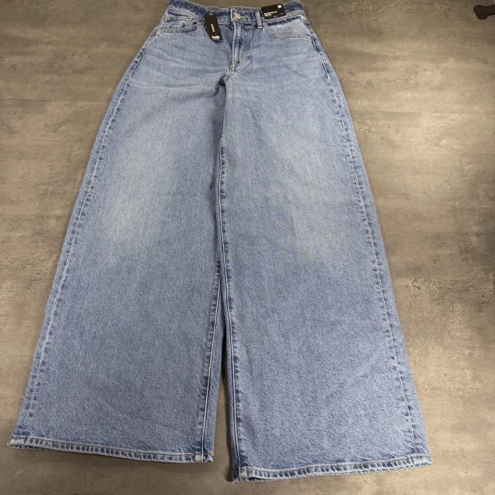 Express Jeans Womens 0R Relaxed Wide Leg High Rise Blue Light Wash NEW $88